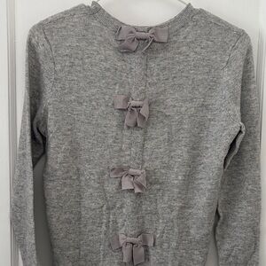 Gray women’s Sweater with bows in the back